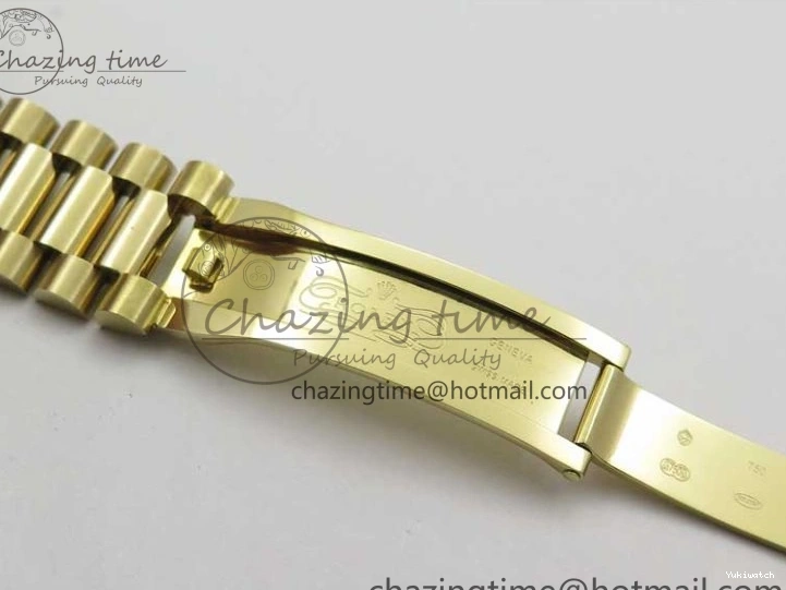 Black 40mm YG 228239 904 Version YG Bracelet Dial Markers BP A2836 Stick New Day-Date Dial on President 0420